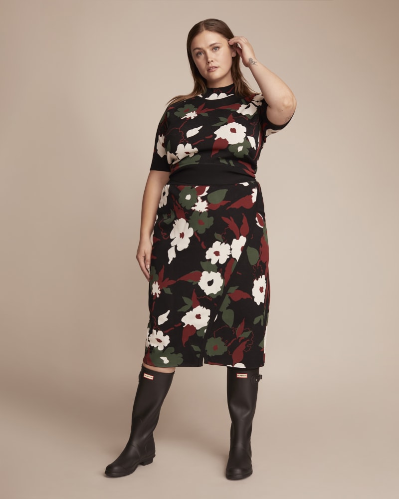 Brooke Knit Skirt Black Red